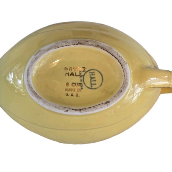 1940s Vintage Hall Genie Style China Yellow Teapot Some Cracks - Picture 10 of 10